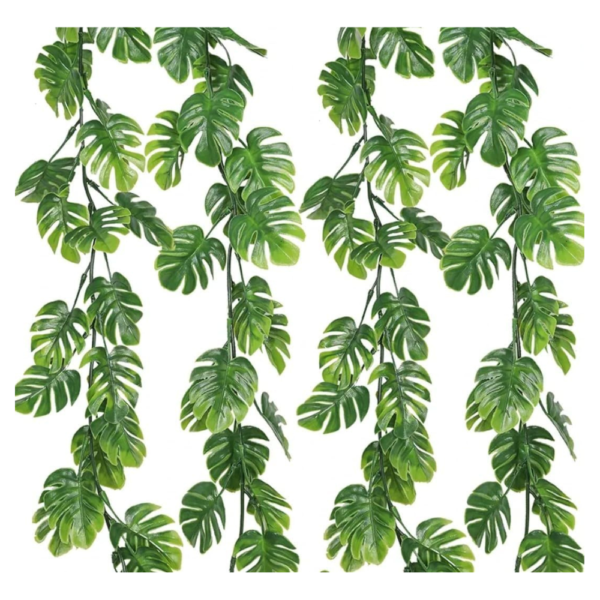 VRB Dec 2pcs Artificial Greenery Ferns Plants Vines Hanging Flowers Needle Wall Hanging For Home Decor Door Wall Balcony Decoration Party Festival Craft (Palm Fern Ladi Garland)