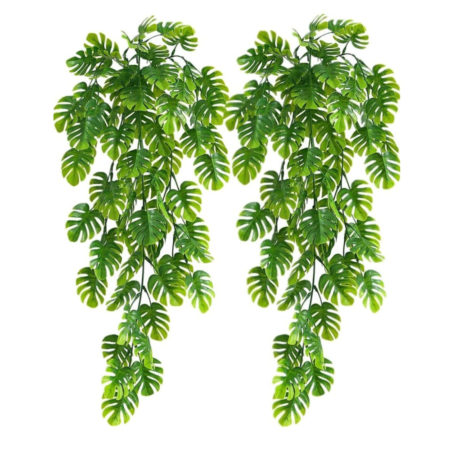 VRB Dec 2pcs Artificial Greenery Ferns Plants Vines Hanging Flowers Needle Wall Hanging For Home Decor Door Wall Balcony Decoration Party Festival Craft (Palm Fern)