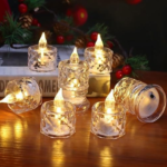 VRB Dec 24 pcs Acrylic Flameless & Smokeless Decorative Candles Led Tea Light Candle Perfect for Gifting, Birthday, Diwali, Christmas,Decorative Candles,Balcony, Birthday (Crystal tealight - 24 Pcs)