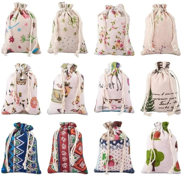 VRB Dec 50 Pcs Potli/Potli Bags For Return Gifting/Gifts,Small Gift Bags/Jute Potli Bags/Pouch For Gifting,Gift Bags, Diwali Return Gift, Women Handbag Shagun Pouch, Candy Bags (Color 10),Multicolor