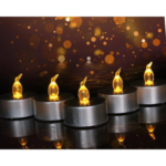 VRB Dec 24 Pcs Acrylic Flameless & Smokeless Decorative Candles Led Tea Light Candle Perfect for Gifting, Home, Birthday, Diwali, Christmas,Decorative Candles,Birthday (Metallic Silver)
