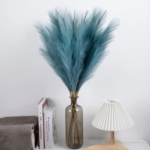 VRB Dec™ 3 Pcs Artificial Pampas Grass Sticks | Faux Flowers for Vases | Decoration Items for Living Room Vase Office, Bedroom, Balcony Table, Diwali Decoration tems Corner