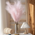 VRB Dec™ 3 Pcs Artificial Pampas Grass Sticks | Faux Flowers for Vases | Decoration Items for Living Room Vase Office, Bedroom, Balcony Table, Diwali Decoration tems Corner