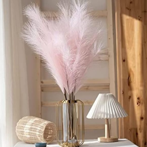 VRB Dec™ 3 Pcs Artificial Pampas Grass Sticks | Faux Flowers for Vases | Decoration Items for Living Room Vase Office, Bedroom, Balcony Table, Diwali Decoration tems Corner