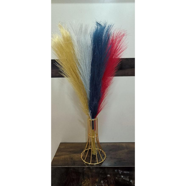 VRB Dec™ 3 Pcs Artificial Pampas Grass Sticks | Faux Flowers for Vases | Decoration Items for Living Room Vase Office, Bedroom, Balcony Table, Diwali Decoration tems Corner