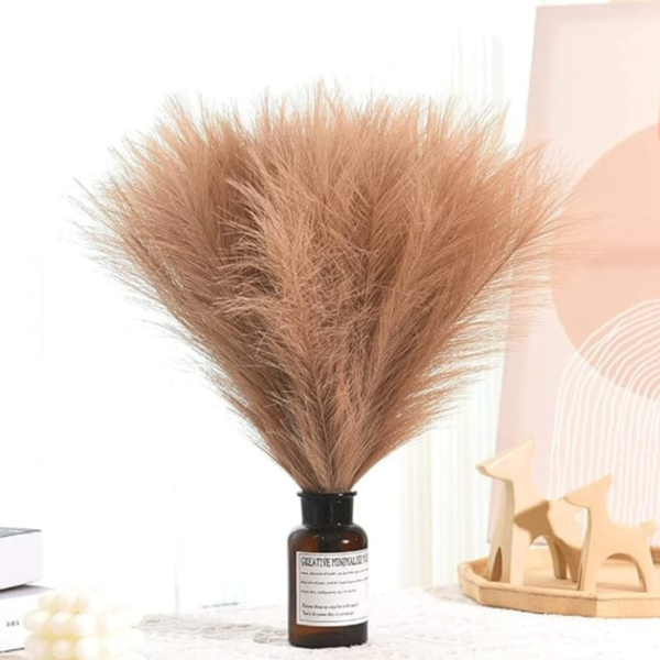 VRB Dec™ 3 Pcs Artificial Pampas Grass Sticks | Faux Flowers for Vases | Decoration Items for Living Room Vase Office, Bedroom, Balcony Table, Diwali Decoration tems Corner