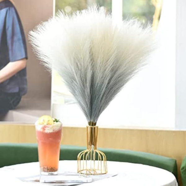 VRB Dec™ 3 Pcs Artificial Pampas Grass Sticks | Faux Flowers for Vases | Decoration Items for Living Room Vase Office, Bedroom, Balcony Table, Diwali Decoration tems Corner