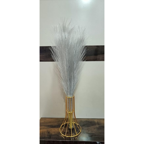 VRB Dec™ 3 Pcs Artificial Pampas Grass Sticks | Faux Flowers for Vases | Decoration Items for Living Room Vase Office, Bedroom, Balcony Table, Diwali Decoration tems Corner