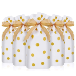 VRB Dec 50 Pcs Return Gift Bags - Potli Bags, Return Gift Bags for Kids Birthday - Gift Packing Bags - Goodie Bag for Return gifts - goodie bags - gift pouches for return gifts - guddy bags for return gifts (50 Pcs Polkadot Ribbon Bag)