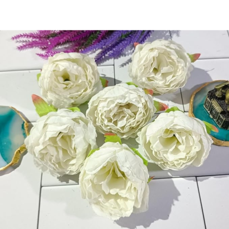 VRB Dec 12 Pcs Artificial Fabric Pheony Rose Fake Flowers Water Floating Flowers,Festival and Events, Home, Table, Bedroom, Pooja Room Decoration Items and DIY (Light Pink (Pack of 12pcs)) (Copy)