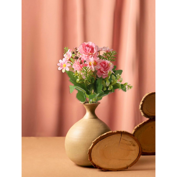 VRB Dec 1 Pcs Artificial Peony Rose Flower Bunch for Home Decor | Faux Flowers for Vases | Decoration Items for Home,Diwali,Chritmas Living Room| Decoration and Craft (Pink Combo)