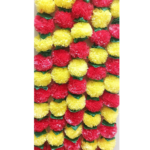 VRB Dec 10Pcs Marigold Garlands/genda Ladi/Marigold flower for decoration/garlands for decoration/ganpati decoration items for home/flower Vines for Decoration (Dark Red & Yellow Mix with Leaf, 5)