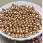 VRB Dec Artificial Pearls Moti Pearls for Jewellery Making - 300Pcs Golden 14MM