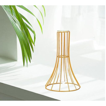 VRB Dec 1 Pcs Metal Frame Test Tube Vase for Flower,Items Vase,Gift, Home Decor, Bedroom, Office Corner, Living Room,Aesthetic, Nordic Decoration (Design 5)