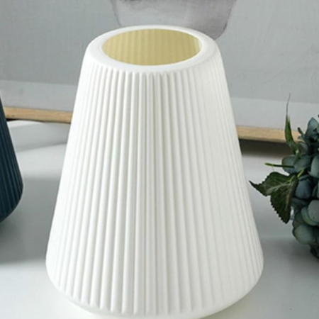 VRB Dec 1Pcs Big Plastic Ceramic Vase, Flower Vase, Pampas Grass Vase, Vase for Flower, Vase for Plants,Vase Home Decor Centrepiece Decor for Home, Office,Living Room Decor Aesthetic (White Color)