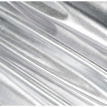 VRB Dec 3 MTR 60 Inch Net Gold Cloth for Decoration,Baby Photoshoot Props Cloth for Decoration,Parties,Costumes, Gift Packing,Party Decor,Backdrop for Wedding mandap,Pooja (Silver Metallic, 3 MTR)