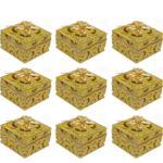 VRB Dec 12pcs chocolate box Plastic Wedding organisers storage box Candy jars/Storage Boxes Gift Boxes for Wedding Baby Shower Christmas Birthday Party Dry Fruits (Pack of 12 Pcs, Square Ribbon Big)
