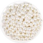 VRB Dec Artificial Pearls Beads Moti Pearls Beads for Jewellery Making, Beads for Bracelet Making, Resin Art,Beads, Crafting, Scrap Booking and Embroidery DIY Craft (12MM (300Pcs), Off-White)
