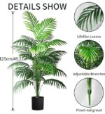 VRB Dec 1 Pcs Artificial Areca Plants with Pot Plants Leaves Tree Tropical 12 Palm Leaves Faux Areca Palm Plants Indoor Real Touch Monstera Plant for Home/Decor.