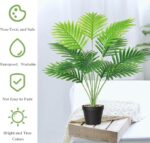 VRB Dec 1 Pcs Artificial Areca Plants with Pot Plants Leaves Tree Tropical 12 Palm Leaves Faux Areca Palm Plants Indoor Real Touch Monstera Plant for Home/Decor.