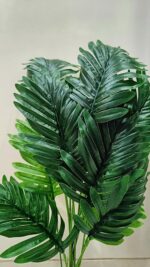 VRB Dec 1 Pcs Artificial Areca Plants with Pot Plants Leaves Tree Tropical 12 Palm Leaves Faux Areca Palm Plants Indoor Real Touch Monstera Plant for Home/Decor.