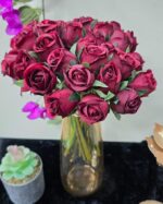 VRB Dec 1 Bunch 10 Heads Rose Bunch Dahlia Artifical Flower Bunc Fake Flowers for Gifting, Home, Office, Bedroom Decoration Items Flowers for vase (Without Vase Pot)