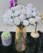 VRB Dec 1 Bunch 10 Heads Rose Bunch Dahlia Artifical Flower Bunc Fake Flowers for Gifting, Home, Office, Bedroom Decoration Items Flowers for vase (Without Vase Pot)