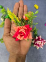 VRB Dec 6 pcs Handmade flower brooch for gift packing,wedding trousseau packing,gift packing,flowers,flower bunch for hamper,tray,gift decor.(Multicolor)