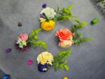 VRB Dec 6 pcs Handmade flower brooch for gift packing,wedding trousseau packing,gift packing,flowers,flower bunch for hamper,tray,gift decor.(Multicolor)