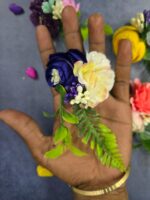 VRB Dec 6 pcs Handmade flower brooch for gift packing,wedding trousseau packing,gift packing,flowers,flower bunch for hamper,tray,gift decor.(Multicolor)