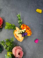 VRB Dec 6 pcs Handmade flower brooch for gift packing,wedding trousseau packing,gift packing,flowers,flower bunch for hamper,tray,gift decor.(Multicolor)