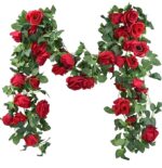 VRB Dec 1 Pcs Artificial Flower Vine Garlands Hanging Artificial Flowers for Decoration Roses Garland (6 ft Long) Flowers Silk Roses for Wedding Decorations Diwali/Ganpati/Christmas