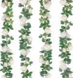 VRB Dec 1 Pcs Artificial Flower Vine Garlands Hanging Artificial Flowers for Decoration Roses Garland (6 ft Long) Flowers Silk Roses for Wedding Decorations Diwali/Ganpati/Christmas