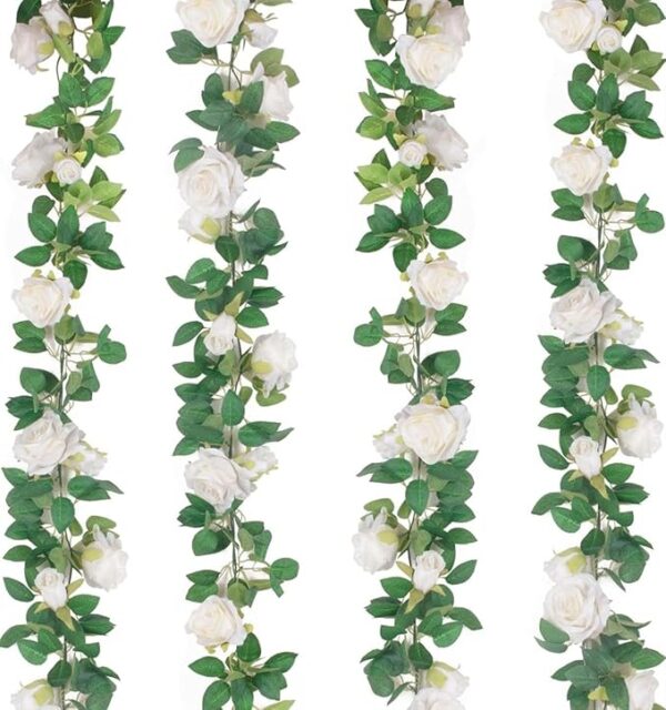 VRB Dec 1 Pcs Artificial Flower Vine Garlands Hanging Artificial Flowers for Decoration Roses Garland (6 ft Long) Flowers Silk Roses for Wedding Decorations Diwali/Ganpati/Christmas