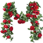 VRB Dec 1 Pcs Artificial Flower Vine Garlands Hanging Artificial Flowers for Decoration Roses Garland (6 ft Long) Flowers Silk Roses for Wedding Decorations Diwali/Ganpati/Christmas