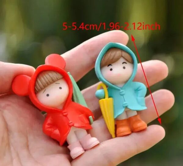 VRB Dec 4 Pcs Miniature Showpiece Set for Home Decor,Car Dashboard,Valentine,Living Room,Gifts Figurines,Cake Decoration Items,Figurines for Home Decor. (4 Pcs Close Umbrella Miniature)