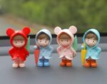 VRB Dec 4 Pcs Miniature Showpiece Set for Home Decor,Car Dashboard,Valentine,Living Room,Gifts Figurines,Cake Decoration Items,Figurines for Home Decor. (4 Pcs Close Umbrella Miniature)