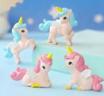 VRB Dec 4Pcs Miniature Decor Items/Miniature/Toys for Garden,Toys for Garden/Accessories for Home Decor,Figurines,Cake Decoration Items (4 Pcs Rainbow Unicorn)