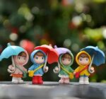 VRB Dec 4 Pcs Miniature Showpiece Set for Home Decor,Car Dashboard,Valentine,Living Room,Gifts Figurines,Cake Decoration Items,Figurines for Home Decor. (4 Pcs Open Umbrella Miniature)