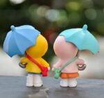 VRB Dec 4 Pcs Miniature Showpiece Set for Home Decor,Car Dashboard,Valentine,Living Room,Gifts Figurines,Cake Decoration Items,Figurines for Home Decor. (4 Pcs Open Umbrella Miniature)