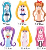 VRB Dec 6 Pcs Miniature Showpiece Set for Home Decor, car Dashboard,Valentine,Living Room,Gifts Figurines,Cake Decoration Items,Figurines for Home Decor. (6 Pcs Curly Girls)