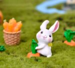 VRB Dec 6 Pcs Miniature Showpiece Set for Home Decor,Car Dashboard,Valentine,Living Room,Gifts Figurines,Cake Decoration Items,Figurines for Home Decor. (6 Pcs Rabbit Set)