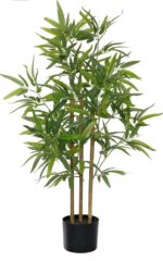 VRB Dec 1 Pcs (4 FT) Artificial Plants with Pot Plants Leaves Tree Tropical Bougainvillea Faux Areca Plants Indoor Real Touch Monstera,Banana Plant for Home