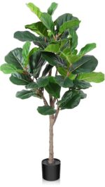VRB Dec 1 Pcs (4 FT) Artificial Plants with Pot Plants Leaves Tree Tropical Bougainvillea Faux Areca Plants Indoor Real Touch Monstera,Banana Plant for Home