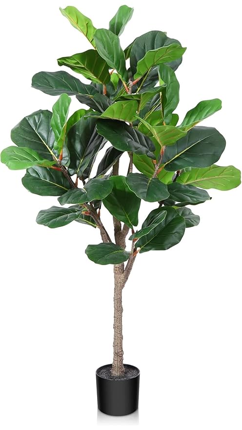 VRB Dec 1 Pcs (4 FT) Artificial Plants with Pot Plants Leaves Tree Tropical Bougainvillea Faux Areca Plants Indoor Real Touch Monstera,Banana Plant for Home