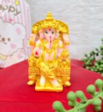 VRB Dec 1 Pcs Ganesha Idol Car Dashboard Idol Ganesha Murti Ganpati Idol for Home Decor Statue Gift for Office Desk Puja Room Figurine Office Desk, House Warming.