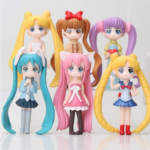 VRB Dec 6 Pcs Miniature Showpiece Set for Home Decor, car Dashboard,Valentine,Living Room,Gifts Figurines,Cake Decoration Items,Figurines for Home Decor. (6 Pcs Curly Girls)