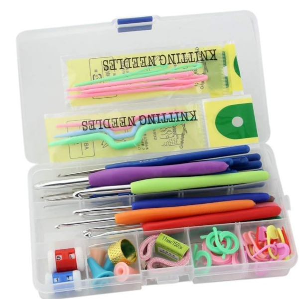VRB Dec 53 pcs Crochet Needles, Knitting Needles, Crochet Kit, Crochet Hook, Knitting Kit, Needle Set, Knitting Needle Set, Crochet Needle, Crochet Set, Crochet Hook for Crocheting. (Crochet Set Design - 1 (53pcs))
