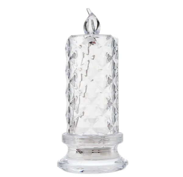 VRB Dec 3pcs Pillar Candles Acrylic Flameless & Smokeless Decorative Candles Led Tea Light Candle Perfect for Gifting, Home,Diwali, Christmas,Decorative Candle,Birthday (Model 11)