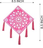 VRB Dec 6 Pcs Lippan Art Wall Decor for Ganpati Decoration setup for home,hanging decoration items,hangings for home decoration,Modern decoration for home. (Multicolor Square lippan - 6 Pcs)